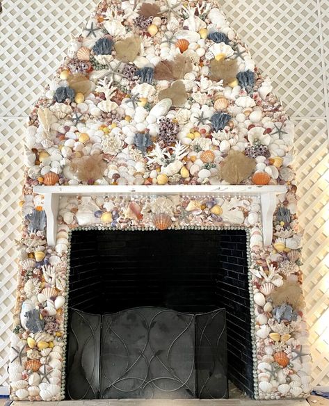 Custom Seashell & Coral Lighting Miami Florida | Christa's South Seashells Big Chandelier, Shell Chandelier, Shell Mosaic, Oyster Shell Crafts, Seashell Projects, Large Cabinet, Miami Florida, Seashell Art, Shell Crafts