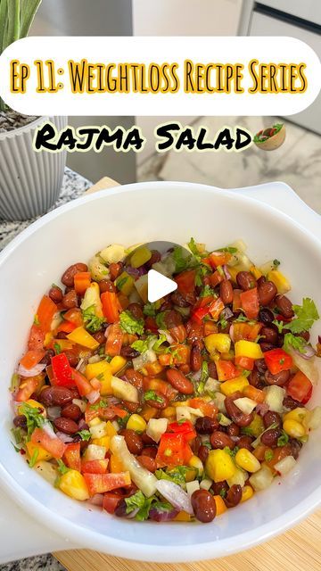 @pinchofflavoursbytj on Instagram: "Episode 11: Weightloss Recipe Series  Rajma Salad🥙  Ingredients : 1 cup boiled rajma Cucumber- 1/2 Tomato- 1  Onion - 1 medium sized Bell peppers- 1/2 cup Boiled corn- 1/4 cup Salt- 1 tsp Black pepper- 1/4 tsp Chilli flakes - 1/4 tsp lemon Juice - 1 tsp Coriander leaves Boil Rajma with some salt until it softens. In a bowl add boiled rajma along with some rajma water for the juicy flavour. Mix all the other vegetables along with the seasoning and give it a good mix . Enjoy the salad for lunch / dinner.  Follow @recipes_by_tj for more💓 weightloss, recipe, easy , quick recipe, tasty recipe, rajma, protein, rajma salad, salad, low calorie , salad recipe, quick n easy, cucumber , tasty , refreshing, healthy, healthy food, healthy recipe ,episode 5]  #trend Boiled Vegetables Recipe Healthy, Rajma Salad Recipe, Boiled Vegetables Recipe, Salad Low Calorie, Recipe Easy Quick, Rajma Recipe, Low Calorie Salad, Boiled Corn, Salad For Lunch