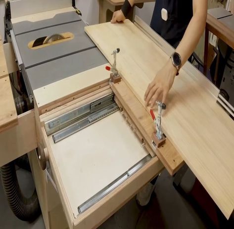 Making a Portable Sliding Table Saw Attachment.mp4 | table saw | Making a Portable Sliding Table Saw Attachment | By Woodworking Tools Table Saw Table, Table Saw Extension, Sliding Table Saw, Jigsaw Table, Saw Table, Diy Table Saw, Sliding Table, Table Saws, Table Saw