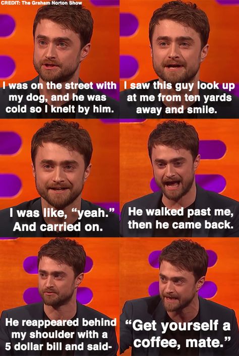 Daniel Radcliffe Interview, Daniel Radcliffe Meme, Daniel Radcliffe Funny, Harry Potter Headcannons, Harry Potter Jokes, Daniel Radcliffe, Dollar Bill, Harry Potter Series, Self Respect