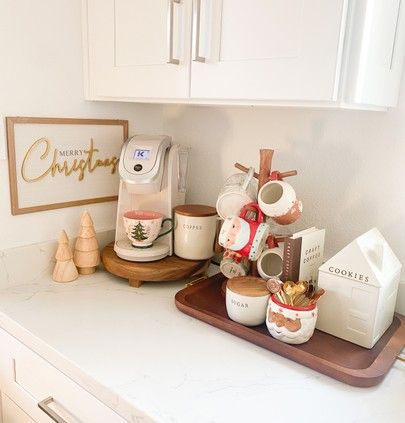 Hot Coco Bar Idea, Coffee Area, Coffee Bar Station, Coffee Nook, Coffee Cookies, Modern Christmas Decor, Coffee Bar Home, A Very Merry Christmas, Cosy Christmas