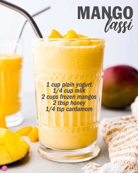 Mango Lassi Recipes, Lassi Recipes, The Recipe Critic, Recipe Critic, Mango Lassi, Mama Recipe, Breakfast Smoothie Recipes, Tasty Drinks, Yogurt Smoothies