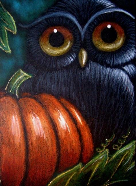 FANTASY OWL - HALLOWEEN PUMPKIN Birthday Chalkboard Art, Halloween Chalkboard Art, Fantasy Owl, Halloween Canvas Paintings, Halloween Chalkboard, Owl Paper, Owl Halloween, Eco Art, Pumpkin Illustration