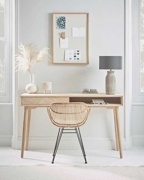 Cox & Cox (@coxandcox) posted on Instagram: “Want to know the best way to beat those post bank-holiday blues? A great new desk you can't wait to sit at and enjoy again...our NEW…” • May 4, 2021 at 5:34pm UTC Industrial Style Office, Rattan Counter Stools, Scandinavian Furniture Design, Oak Desk, Rattan Dining Chairs, Walnut Desks, Perfect Desk, Scandinavian Furniture, Selling Furniture