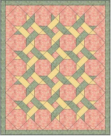 Twist Block Woven And Snowball Quilt, Garden Twist Quilt Pattern, Around The Twist Quilt Pattern, Lattice Quilt Block, Garden Twist Quilt Pattern Free, Twisted Quilt Block Patterns, Unusual Quilt Blocks, Celtic Twist Block Free Pattern, Twist Quilt Pattern