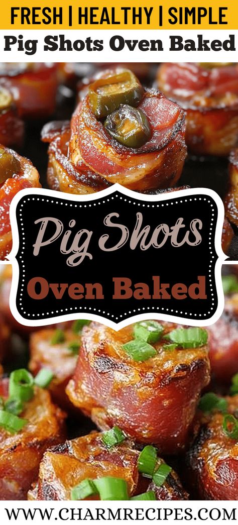 Pig Shots Oven Baked Pig Shots Recipe Oven, Christmas Party Finger Foods, Pig Shots, Pig Shot, Bacon Wrapped Sausages, Drink Recipies, Wrapped In Bacon, Baked Dinner, No Carb Recipes