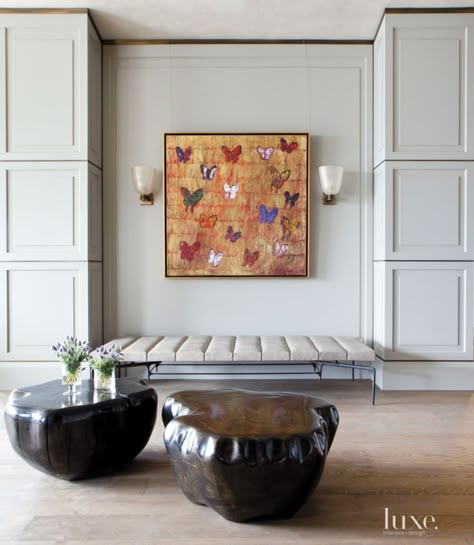 Statement Art Pieces, Neutral Kitchen, Entry Hallway, Luxe Interiors, Statement Art, Butterfly Painting, Interiors Design, Interior Design Inspiration, Interior Inspiration