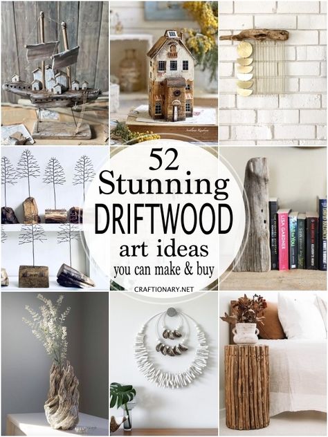 Driftwood art and driftwood decor are a popular DIY craft that is sold is handmade boutiques and shops as driftwood projects as valuables. Driftwood Art Sculpture, Driftwood Shelf, Driftwood Art Diy, Driftwood Lamp, Driftwood Projects, Driftwood Wall Art, Popular Diy, Driftwood Sculpture, Driftwood Decor