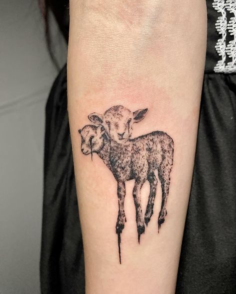 Double headed lamb from the other day! @worcesterparktattoo . . . . . #cybersigilism #neotribal #darkornamental #lambtattoo #cybersigilismtattoo #ornamentaltattoo #eurotrash #trashtattoo Two Headed Lamb, Lamb Tattoo, Two Heads, Tattoos And Piercings, Body Art Tattoos, Art Tattoo, Tatting, Body Art, Piercings