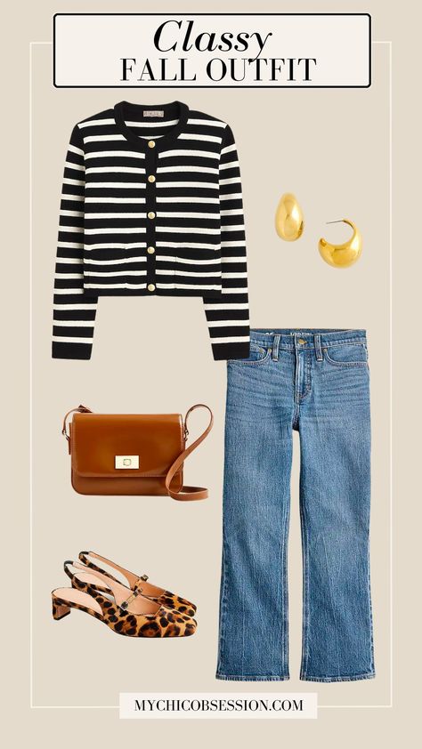 15 Classy Fall Outfits for Every Occasion - MY CHIC OBSESSION My Chic Obsession, Classy Fall Outfits, Preppy Fall Outfits, Lady Jacket, Sleeveless Turtleneck Sweaters, Over 60 Fashion, Leopard Print Shoes, Preppy Fall, J Crew Style