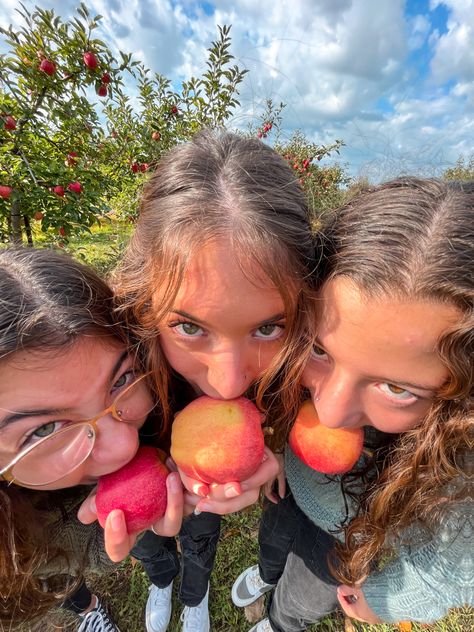 Apple Picking Pictures, Apple Orchard Pictures, Apple Picking Photos, Pumpkin Patch Photoshoot, Pumpkin Patch Pictures, Fall Friends, Autumn Instagram, Friend Poses Photography, Fall Inspo