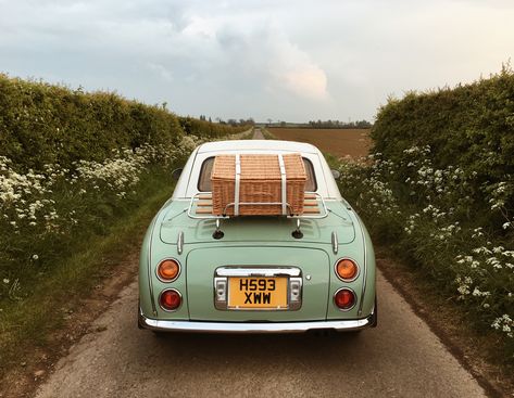 NissanFigaro, Figaro, picnic , basket, road trip, nostalgia, vintage, retro,dreamy, summer, adventure, wanderlust, car, driving, dreamy Accidentally Wes Anderson, Wes Anderson Aesthetic, Nissan Figaro, Berlin Photos, The Royal Tenenbaums, Postcard Book, Healthy Travel, South Yorkshire, Summer Road Trip