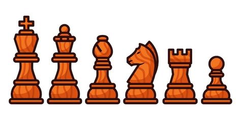 Wooden chess cartoon vector illustration... | Premium Vector #Freepik #vector #chess-pieces #chess-horse #chess-queen #chess-knight Cartoon Chess Pieces, Chess Images, Chess Cartoon, Chess Illustration, Chess Horse, Chess Knight, Queen Chess, Images Cartoon, Tiny Woman