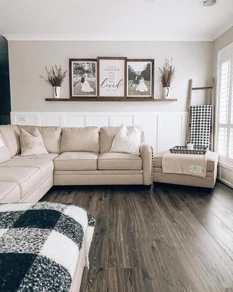 Basic Home Decor Ideas, Modern Farmhouse Wall Decor Living Room Above Couch, Small Leaving Room Design Ideas, Simple Living Room Designs Small Spaces, First Home Ideas Decor Living Room, Living Room Corner Ideas Between Couches, Wall Between Windows Decor, Big Living Room Wall Ideas, Wedding Picture Decor For Home