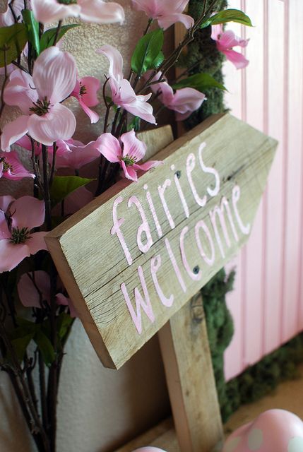 diy fairy party | Fairy Party Fairy Welcome Sign DIY | Flickr - Photo Sharing! _ Also make one for elves Fairy Theme Birthday Party, Woodland Fairy Birthday Party, Woodland Fairy Birthday, Fairy Princess Party, Woodland Fairy Party, Fairy Garden Birthday Party, Fairy Tea Parties, Tinkerbell Party, Fairy Garden Party