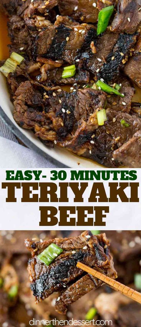 Beef Teriyaki with a ginger and garlic based teriyaki sauce is a delicious, beautiful easy dinner you can enjoy on weeknights! | #teriyaki #beef #beefrecipes #japaneserecipes #asianrecipes #teriyakichicken #dinnerthendessert Beef Teriyaki Recipe, Teriyaki Recipes, Beef Teriyaki, Dinner Then Dessert, Teriyaki Recipe, Teriyaki Beef, Mapo Tofu, Recipe Dinner, Ground Beef Recipes Easy