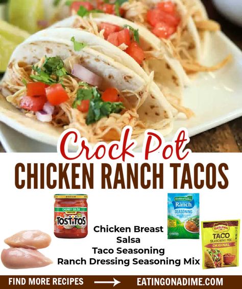 Crockpot Chicken Tacos Ranch Packet, Crockpot Ranch Taco Chicken, Slow Cooker Ranch Chicken Tacos, Chicken Taco Crockpot Recipes Easy, Crock Pot Chicken Ranch Tacos, Simple Chicken Tacos Crockpot, Fiesta Ranch Chicken Crockpot, Ranch Chicken Tacos Crockpot, Salsa Ranch Chicken Crockpot