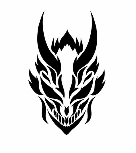 Demon Horns Tattoo, Demon Horn Tattoo, Devil Tattoo Demons, Demon Logo Design, Tattoo Devil, Devil Logo, Demon Symbols, Tattoo Face, Anubis Tattoo