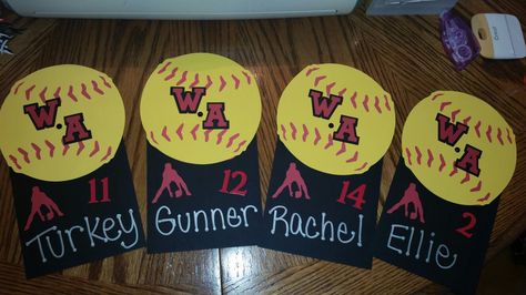 Softball Hotel Door Signs sports decorations Hotel Door Decorations, Dorm Room Door Signs, Softball Images, Room Door Signs, Softball Decorations, Old Door Decor, Faux Wood Garage Door, Dorm Room Doors, Sliding Glass Door Window