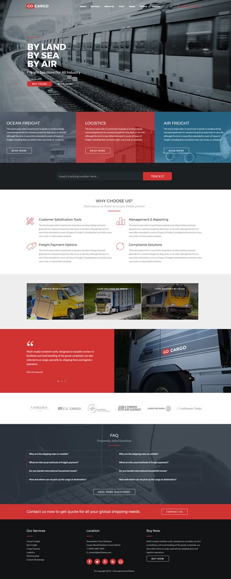 GoCargo – Freight, Logistics & Transportation WordPress Theme #freight #logistics #transportation #wordpress #theme #modern #website #template #red #blue Red Blue Website Design, Blue And Red Website Design, Red Blue Website, Logistics Website Design, Red Website Design, Red Website, Blue Website, Corporate Website Design, Wordpress Ecommerce Theme