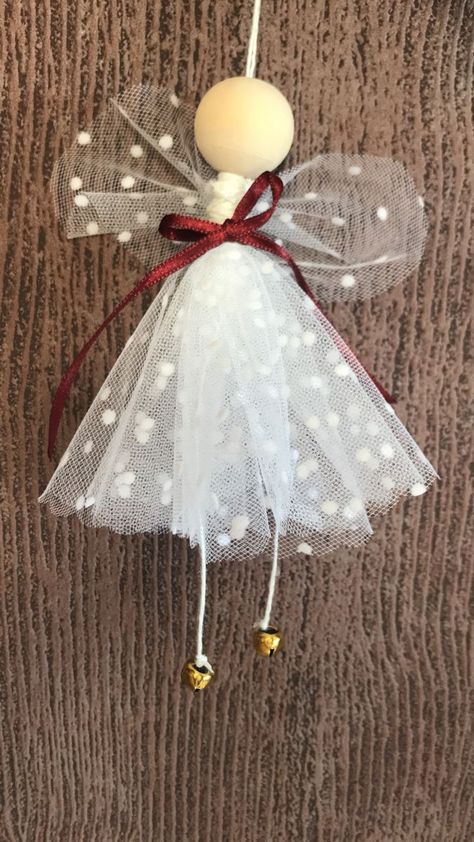 Shell Angel Wings, Angel Ornaments Diy, Diy Christmas Angel Ornaments, Diy Angel Ornaments, Christmas Angel Crafts, Christmas Angel Ornaments, Handmade Christmas Crafts, Angel Crafts, Diy Christmas Decorations Easy