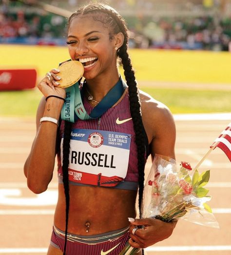 Masai Russell, 100m Hurdles, Olympic Track And Field, Athletics Track, Track Pictures, Sporting Legends, Track And Field Athlete, Running Track, Olympic Athletes