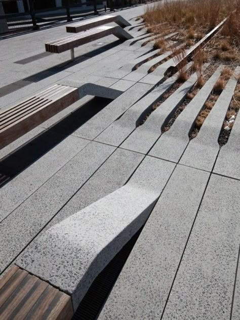 Concrete Archives - leManoosh Highline Nyc, Taman Air, Terrasse Design, Urban Landscape Design, Public Space Design, Landscape Elements, Landscape Architecture Design, Urban Park, Urban Furniture