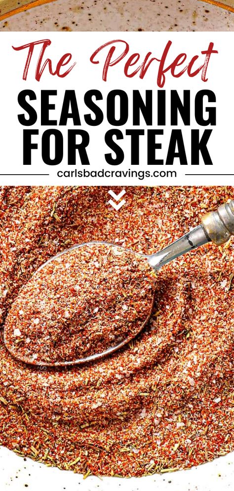 Elevate your steaks to perfection with this easy-to-make Steak Seasoning recipe. In just 5 minutes, whisk together pantry-friendly spices to create a savory and balanced crust that complements the beef without overpowering it. The best part? It's customizable, healthier than store-bought alternatives, and cost-effective. How To Make Steak Seasoning, Seasoned Butter For Steak, Stake Seasoning, Steak Seasoning Recipes, Seasoning For Steak, Steak Seasoning Recipe, Best Steak Seasoning, Steak Rub Recipe, Season Steak Recipes