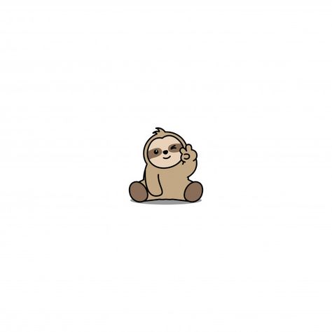 Cute sloth winking eye cartoon icon | Premium Vector #Freepik #vector #logo #label #baby #icon Sloth