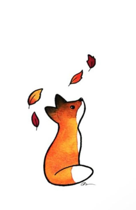 Cute Foxes Drawing, Fox Drawings Cute, Simple Fox Art, Tattoo Fox Design, Cute Fox Sketch, Drawing Fox Cute, Fox Cute Drawing, Minimal Animal Drawing, Fox Drawing Simple