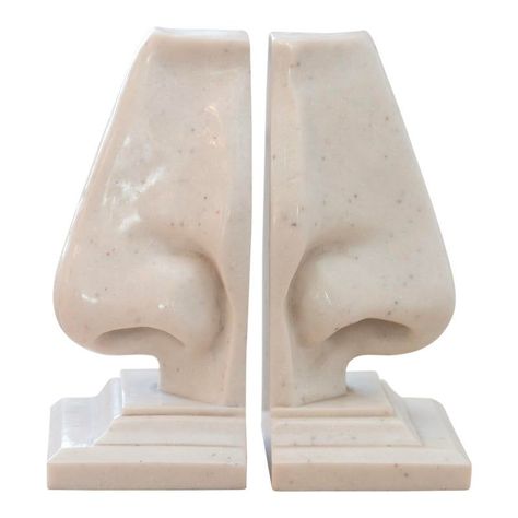 Dali Style Pop Art Faux Heavy Marble Nose Sculptural Bookends - a Pair Ape Anatomy, Modern Concrete Home, Planes Of The Face, Art Deco Fan, Ceramics Art, Cerámica Ideas, Modern Pop Art, Anatomy For Artists, Sculpting Clay