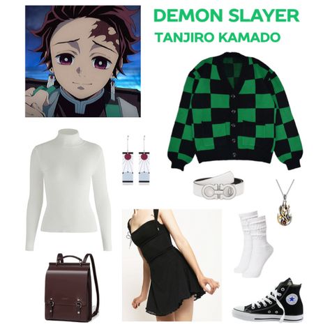 Demon Slayer Outfit Inspired, Tanjiro Inspired Outfit, Anime Character Inspired Outfits, Tanjiro Outfit, Demon Slayer Inspired Outfits, Demon Slayer Outfits, Anime Outfits Inspired, Tanjiro Costume, Demon Slayer Outfit Ideas