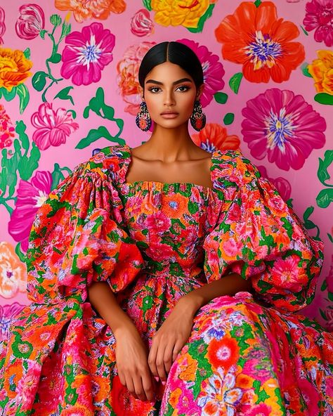 Wallflowers 🌺🇲🇽 #modernmexicanas #wallflowers #tocadodeflores #chicanavibes #maximalism #moreismore #brightcolorsmakemehappy #salomeillustrates Mexican Fashion Modern, Maximalism Outfit, Maximalism Aesthetic, Mexican Clothing Style, Mexico Party, Hmong Clothes, Wearable Art Clothing, Mexican Fashion, Mexican Outfit