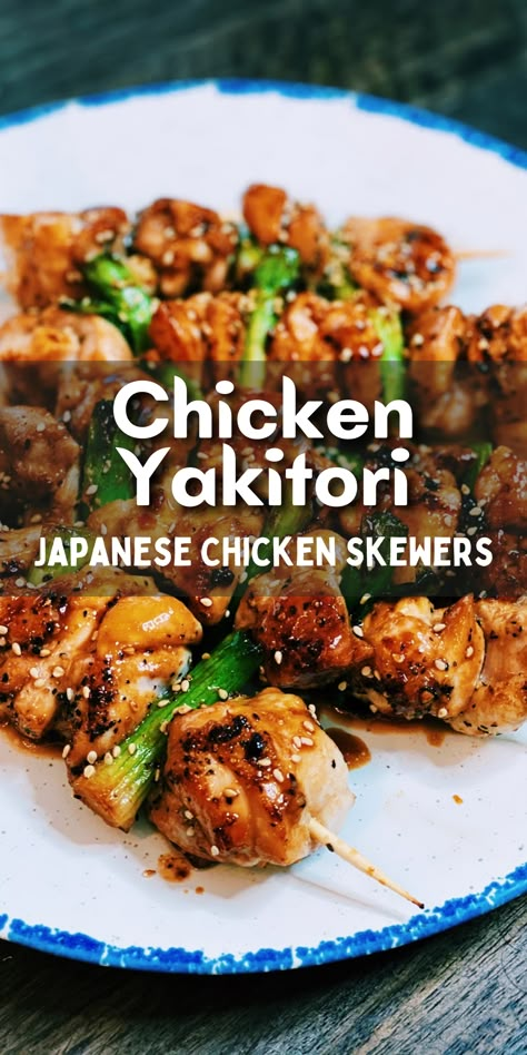 Japanese Chicken Kabobs, Japanese Yakitori Chicken, Dinner Recipes Japanese Meals, Japanese Sesame Chicken Recipe, Easy Authentic Japanese Recipes, Easy Japanese Chicken Recipes, Japanese Entree Recipe, Japanese Home Cooking Recipes, Japanese Grilled Chicken