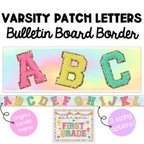 Letters Bulletin Board, Printable Borders, Medical Assisting, Patch Letters, Bulletin Borders, Printable Border, Teachers Room, Varsity Letters, Tie Dye Background