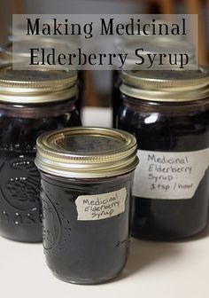 Making Medicinal Elderberry Syrup - Homespun Seasonal Living Elderberry Syrup Recipe, Elderberry Recipes, Elderberry Syrup, Natural Healing Remedies, Diy Remedies, Syrup Recipe, Natural Therapy, Homemade Remedies, Natural Health Remedies