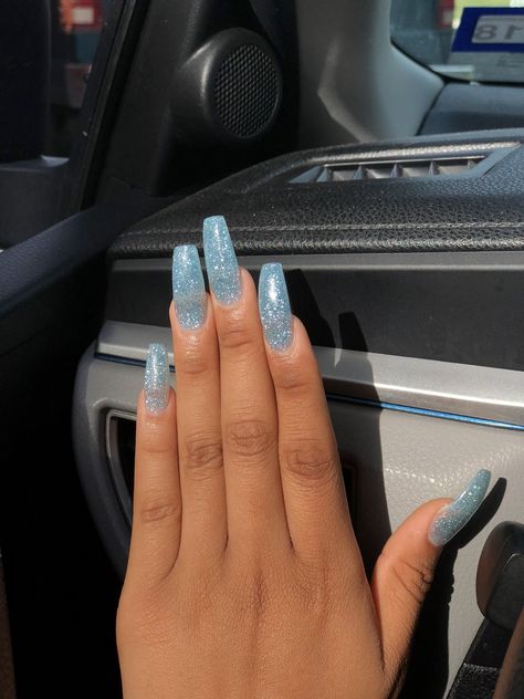 Blue Glitter Nails, Blue Nail, Jelly Nails, Nail Designs Glitter, My Nails, Artificial Nails, Blue Glitter, Perfect Nails, Blue Nails