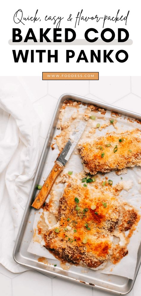 In search of a quick and easy, family-friendly dinner? Plus, one that will please even the pickiest eaters? Look no further than this delicious panko crusted cod recipe! With a flavor-packed 4-ingredient sauce coating, this baked cod with panko breadcrumbs is crispy and flaky on the outside and juicy on the inside. Ready in just 20 minutes, it will have everyone at the table raving! Head over to my blog for the full recipe + video. Also includes tips to cook the cod perfectly! Lunch Ideas For Guests, Panko Crusted Cod, Cod Fillet Recipes, Cod Fish Cakes, Ww Dinners, Filet Recipes, Crusted Cod, Pacific Cod, Fish Cakes Recipe