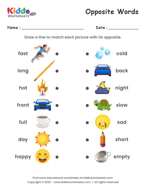 Opposites Matching Worksheet, First Class Worksheet In English, Opposites For Preschool Free Printables, Ukg Worksheets Activities Drawing, Opposites Worksheet Kindergarten, Picture Matching Free Printable, Opposite Worksheets Kindergarten, Opposite Worksheets Grade 1, Word Opposites Worksheets