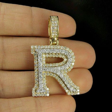 10K Solid Yellow Gold Fn Initial r Letter Charm | Etsy India R Initial, Initial R, R Letter, The Letter R, Alphabet Letters Design, Letters Design, Letter Charm, Custom Pendants, Diamond Charm