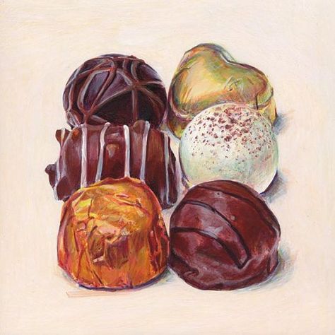 Joël Pekman Joel Penkman, Chocolate Illustration, Chocolate Drawing, Desserts Drawing, Dessert Illustration, Egg Tempera, Food Artwork, Food Illustration Art, Watercolor Food