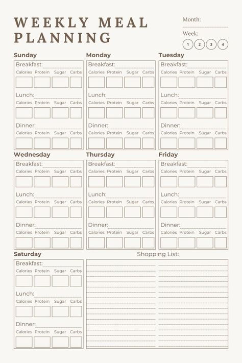 Keep your family's meals on track with this easy-to-use printable weekly meal planner. With space to plan breakfast, lunch, dinner, and snacks, this planner will help you make sure everyone is fed and happy. Download your copy Monthly Meals, Printable Grocery List Template, Nutrition Planner, Printable Weekly Meal Planner, Printable Habit Tracker, Life Skills Class, Printable Meal Planner, Grocery List Template, Weekly Menu Planners