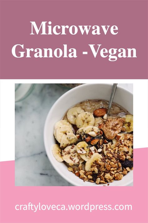 Microwave Granola, Minimal Eating, Vegan Single Serve, Single Serve Breakfast, High Protein Breakfast Recipes, Vegan Granola, Healthy Cereal, Granola Healthy, High Protein Breakfast