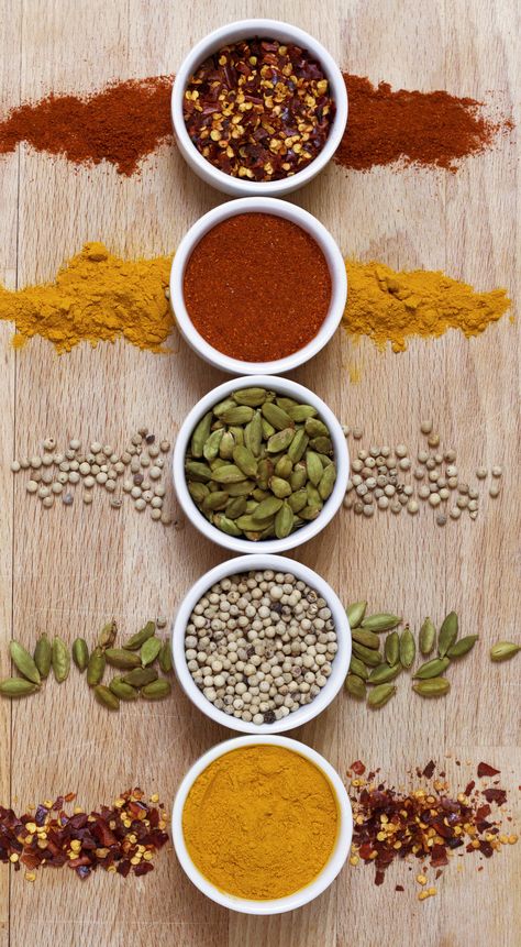 Condiments Photography, Spices Photography, Ingredients Photography, Indian Food Photography, Food Photography Background, Spices Packaging, Spice Garden, Food Art Photography, Food Photography Inspiration