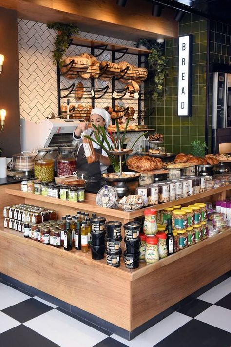 Grocery Design Interior, Gourmet Food Store Retail Design, Local Store Design, Farm Shop Interior Design, Spice Store Interior Design, Grocery Interior Design, Natural Shop Design, Indoor Market Design, Deli Cafe Ideas Interior Design