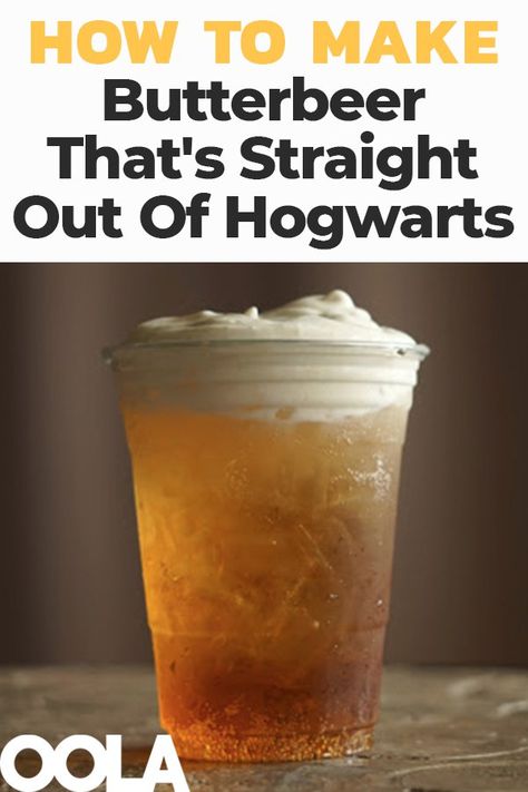 Harry Potter Drinks Nonalcoholic, Butterbeer Alcoholic, Halloween Drinks Nonalcoholic, How To Make Butterbeer, Butter Beer Recipe Harry Potter, Homemade Butterbeer, Harry Potter Treats, Harry Potter Drinks, Drinks Nonalcoholic