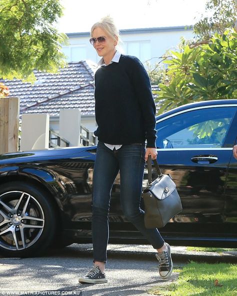 No place like home! Smiling Nicole Kidman visited her mother Janelle in Sydney on Tuesday ... The Undoing Nicole Kidman Outfits, Nicole Kidman Now, Nicole Kidman Paparazzi, Most Flattering Jeans, Nicole Kidman Black Dress, How To Wear Converse, Nicole Kidman After Divorcing Tom Cruise, Ripped Jeggings, Messy Updo