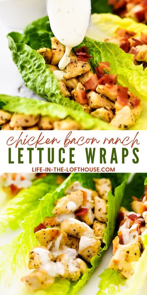 Lettuce Recipes, Lettuce Wrap Recipes, Healthy Food Facts, Chicken Bacon Ranch, Health Dinner, Läcker Mat, Bacon Ranch, Health Dinner Recipes, Lost 100 Pounds