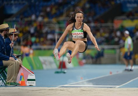 To succeed in the long jump, an athlete must understand and practice the mechanics of how long jump works. There are 4 Important phases in the long jump. Once an athlete understands each phase, they can spend time perfecting each stage to jump their farthest possible distance. Learning the different phases and their mechanics also helps athletes improve their confidence and training for the long jump. Elena Chebanu at 2016 Summer Paralympics Approach Track is all about speed and power. The long Track And Field Events, Track And Field Sports, Track Pictures, Track And Field Athlete, Running Track, Ankle Injury, Long Jump, 2016 Summer, Quotes Deep Meaningful