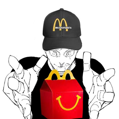 Jjk Mcdonalds Icon, Gojo Mcdonalds, Jjk Mcdonalds, Funny Gojo Pfp, Pfp Anime Funny, Background Discord, Pfp Jjk, I Alone, Banana Man